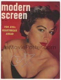 4t376 AVA GARDNER signed 8x11 magazine cover January 1953 sexy c/u on the cover of Modern Screen!