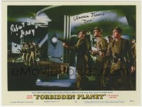 4t363 FORBIDDEN PLANET signed 4x6 color REPRO 2000s by BOTH Robert Dix AND Warren Stevens!