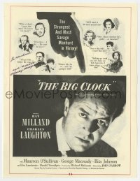 4t375 HARRY MORGAN signed 9x11 book page 1990s next to his image on The Big Clock ad!