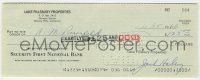 4t229 JACK HALEY signed 3x8 canceled check 1966 the Tin Man paid $125 to a man named A.M. Rosenfeld!