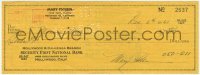 4t232 MARY PHILBIN signed 3x8 canceled check 1961 she paid $7 to someone named Minnie Miller!