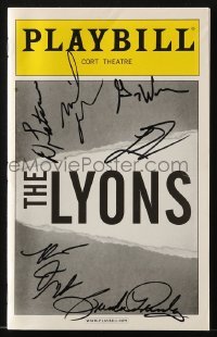 4t269 LYONS signed playbill 2012 by Gregory Wooddell, Brenda Pressley, Dick Latessa & THREE others!