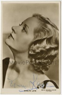 4t287 EVELYN LAYE signed English 4x6 postcard 1930s on both sides by the pretty English actress!!