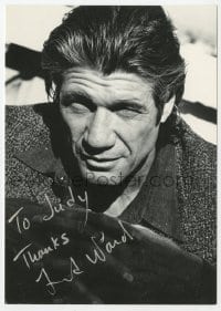 4t288 FRED WARD signed 4x6 postcard 1980s he signed on both the front AND back!
