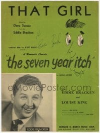 4t199 EDDIE BRACKEN signed sheet music 1954 he wrote the lyrics for That Girl in Seven Year Itch!