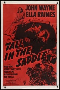 4t164 TALL IN THE SADDLE signed military 1sh R1957 by cowboy legend John Wayne!