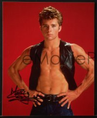 4t907 MAXWELL CAULFIELD signed 2 color 8x10 REPRO stills 2000s two sexy barechested portraits!