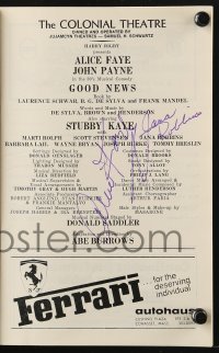 4t261 GOOD NEWS signed playbill 1974 by BOTH Alice Faye AND Jana Robbins!