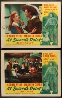 4w836 AT SWORD'S POINT 2 LCs 1952 swashbuckler Cornel Wilde & pretty Maureen O'Hara!