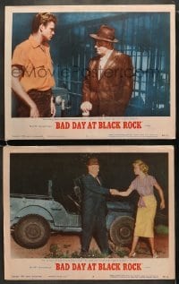 4w837 BAD DAY AT BLACK ROCK 2 LCs 1955 Spencer Tracy, Robert Ryan & John Ericson!
