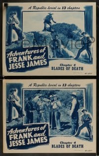 4w739 ADVENTURES OF FRANK & JESSE JAMES 3 chapter 4 LCs 1948 Clayton Moore, Neill, Blades of Death!