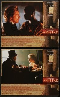 4w049 AMISTAD 8 LCs 1997 Steven Spielberg directed, Morgan Freeman, Anthony Hopkins!