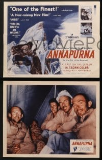 4w667 ANNAPURNA 4 LCs 1953 great images from Himalaya climbing adventure documentary!