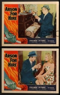 4w056 ARSON FOR HIRE 8 LCs 1958 Steve Brodie & Lyn Thomas in the deadliest U.S. racket!