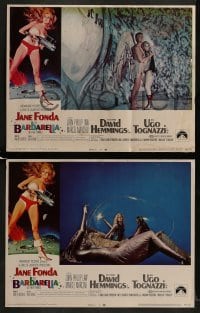 4w560 BARBARELLA 6 LCs 1968 sexy sci-fi images of Jane Fonda, Roger Vadim directed!