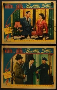 4w671 BEDTIME STORY 4 LCs 1941 Robert Benchley with Fredric March & sexy Loretta Young!