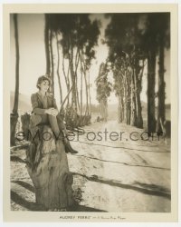 4x191 AUDREY FERRIS 8x10 still 1928 wonderful portrait of the Warner Bros actress on tree stump!