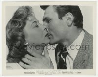 4x212 BIG KNIFE 8x10.25 still 1955 Robert Aldrich, c/u of Jack Palance & Ida Lupino kissing!