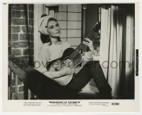 4x233 BREAKFAST AT TIFFANY'S 8x10 still 1961 wonderful c/u of Audrey Hepburn playing guitar!