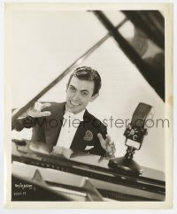 4x337 EDDY DUCHIN 8x10.25 radio publicity still 1938 great c/u playing piano by NBC microphone!