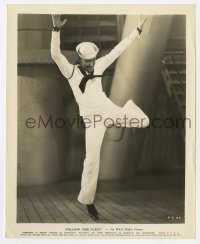 4x374 FOLLOW THE FLEET 8.25x10 still 1936 great c/u of sailor Fred Astaire dancing on ship's deck!