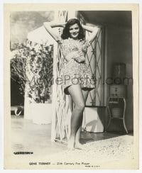 4x395 GENE TIERNEY 8.25x10 still 1940s sexy full-length portrait in two-piece summer outfit!