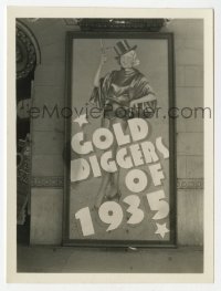 4x024 GOLD DIGGERS OF 1935 3.25x4.25 photo 1935 framed poster outside theater with sexy showgirl!