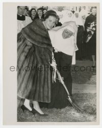 4x421 GRACE KELLY 7x9 news photo 1950s the beautiful star with shovel breaking ground with nuns!