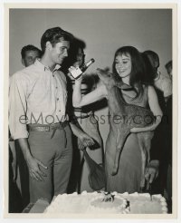 4x427 GREEN MANSIONS candid 8x10 still 1959 Audrey Hepburn & Anthony Perkins give deer champagne!