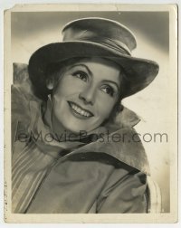 4x430 GRETA GARBO 8x10 still 1930s great smiling head & shoulders portrait wearing cool hat!