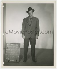4x463 HOUSE OF BAMBOO wardrobe test 8.25x10 still 1955 Robert Stack in rumpled suit & hat costume!