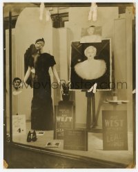 4x030 I'M NO ANGEL 8x10 still 1933 dress store window tie-in with painted portrait of Mae West!