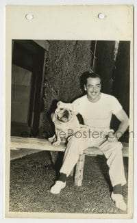 4x526 JOHN HOWARD 5x8 key book still 1939 the Bulldog Drummond actor with his real life bulldog!