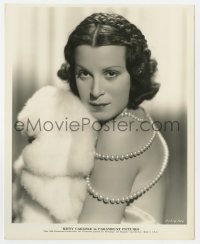 4x549 KITTY CARLISLE 8x10 key book still 1934 sexy close up with pearls, fur & bare shoulders!