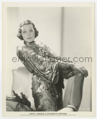 4x548 KITTY CARLISLE 8x10 key book still 1934 posing on her knees in chair & wearing cool gown!