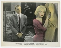 4x578 LET'S MAKE LOVE 8x10 color still 1960 c/u of Yves Montand staring at sexy Marilyn Monroe!