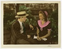 4x106 LIFE BEGINS FOR ANDY HARDY color-glos 8x10 still 1941 Judy Garland & Mickey Rooney on bench!