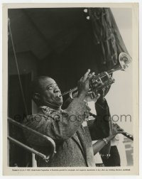 4x600 LOUIS ARMSTRONG 8x10.25 still 1957 best close up playing trumpet in Satchmo The Great!