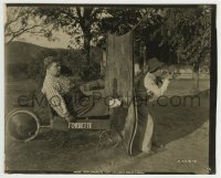 4x602 LOVE 8x10 still 1919 Fatty Arbuckle in Fordette wagon runs into man behind hanging carpet!