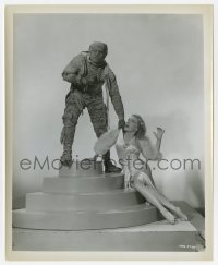4x658 MUMMY'S TOMB candid 8.25x10 still 1942 monster Lon Chaney Jr. on pedestal grabbing Elyse Knox!