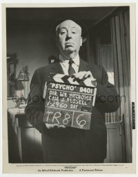 4x766 PSYCHO candid 8x10.25 still 1960 best portrait of director Alfred Hitchcock with clapboard!