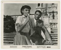 4x818 ROMAN HOLIDAY 8.25x10.25 still R1960 Gregory Peck & beautiful Audrey Hepburn eating ice cream!