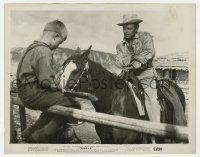 4x853 SHANE 8x10.25 still 1953 c/u of Alan Ladd on horseback talking to Brandon De Wilde on fence!