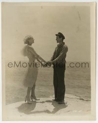 4x972 WAY FOR A SAILOR 8x10.25 still 1930 best image of Leila Hyams & John Gilbert by ocean, rare!