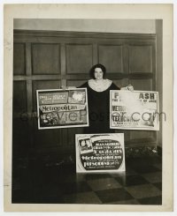 4x061 YOUNG EAGLES 8.25x10 still 1930 woman showing posters she made with title spelled wrong!