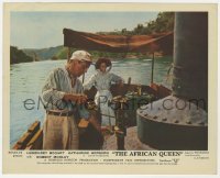 4x071 AFRICAN QUEEN color English FOH LC 1953 Katharine Hepburn watches Humphrey Bogart oil engine!