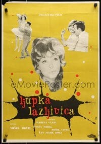 4y247 ADORABLE MENTEUSE Yugoslavian 19x27 1962 Mariana Vlady, Macha Meril, French comedy!
