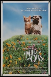 4z059 ADVENTURES OF MILO & OTIS 1sh 1989 wonderful cat & dog adventure, cute image!