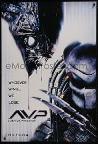 4z069 ALIEN VS. PREDATOR style B teaser DS 1sh 2004 Alien image, whoever wins... we lose!
