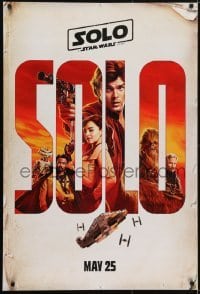 4z039 SOLO teaser DS 1sh 2018 A Star Wars Story, Ehrenreich, Clarke, Harrelson, art of top cast!